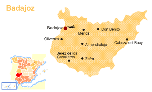 Mapa de Badajoz