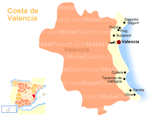 Carte de la Côte de Valence