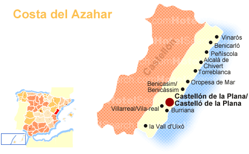 Carte de la Costa del Azahar