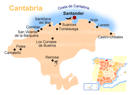 Mapa de Cantabria