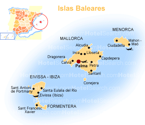 Map of the Balearic Islands