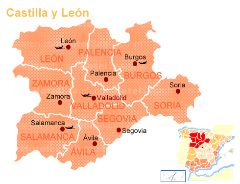 Mapa de Castilla y León