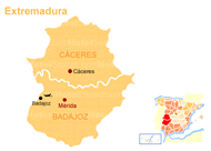 Mapa de Extremadura