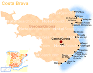 Carte de la Costa Brava