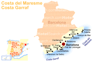 Carte de Côtes du Maresme et de Garraf