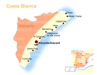 Carte de la Costa Blanca