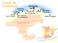 Carte de la Côte Cantabrique